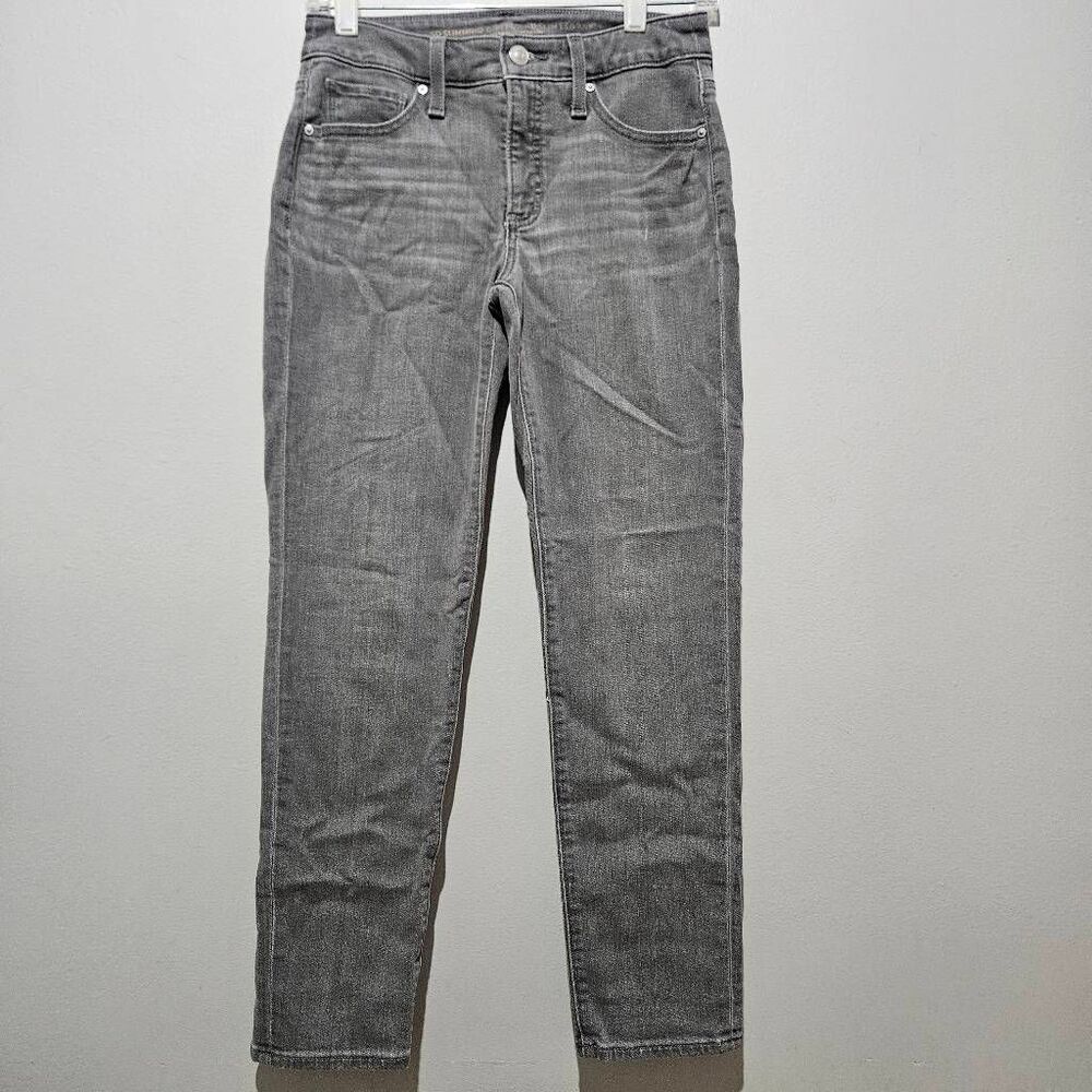 Chico's Girlfriend Slim Leg Ankle Jeans Slimming High Rise Gray Size 00R